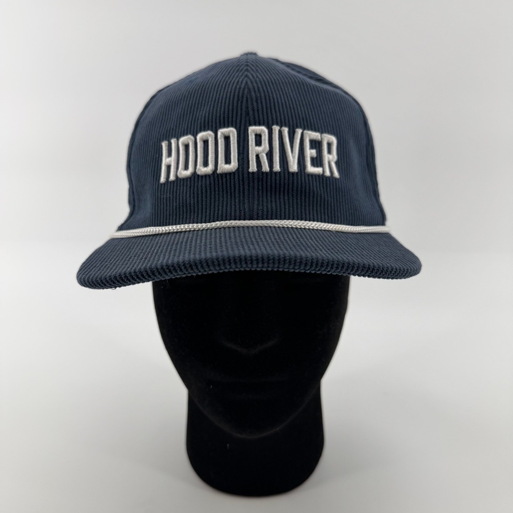 Hood River Hat Mens OS Navy Blue Corduroy pFriem Brewery‎ Rope Snapback Oregon